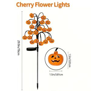 Lampes LED solaires en forme de citrouille pour Halloween, décorations de jardin imperméables pour l'extérieur, pour les fêtes de jardin - Product Image 5