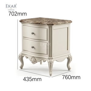 Commode d'appoint EKAR Marie Antoinette |   Table de chevet classique française en bois sculpté - Product Image 6
