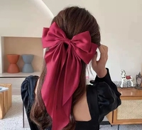 Épingle à cheveux élégante en satin pour filles, couleur unie, accessoires pour cheveux longs