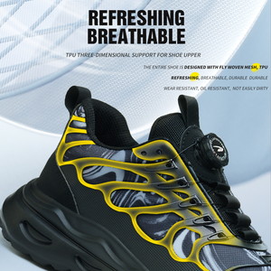 Chaussures de sécurité OEM en gros transfrontalier, confortables, respirantes en maille, résistantes à l'usure, avec embout en acier anti-écrasement, pour toutes les saisons - Product Image 6