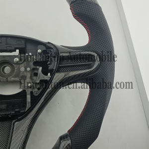 Nuevo Producto, Volante Deportivo de Fibra de Carbono con Cuero Perforado y Franja Roja Superior para Honda Civic de 8ª Generación - Product Image 6