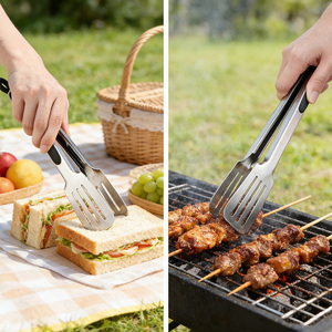 Pinze da Cucina <span class=keywords><strong>Multifunzione</strong></span> in Acciaio Inox con Manico in PP+TPR, Utensile per Afferrare Alimenti - Product Image 4