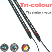 Barre lumineuse d'urgence LED SOS de qualité militaire IP67, 12V, tricolore rouge/ambre, pour le sauvetage en tout-terrain et maritime à distance