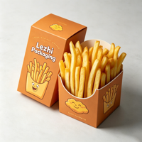 Boîte d'emballage alimentaire jetable personnalisée et mignonne pour la restauration rapide, boîte en papier pour frites, hamburgers, boîte pour sauce à tremper pour frites