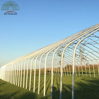 Serre à double arche SUNSGH avec double couverture en film, adaptée aux zones à basse température