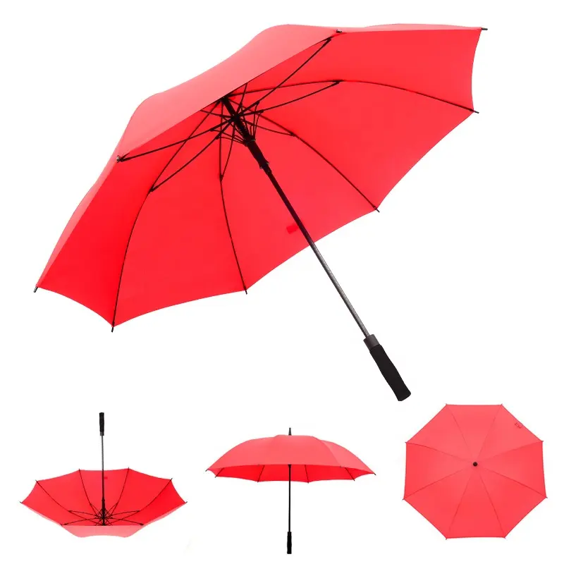 مظلات صيفية على الموضة للأمطار باللون الأحمر مظلة كبيرة بعلامة تجارية رخيصة