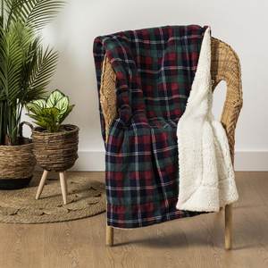 Manta Polar de tartán de estilo Vintage, Manta de forro Polar de Sherpa suave y cálida Reversible - Product Image 1