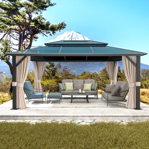 Ningbo Mochen Aluminium Frame Gazebo Waterproof Outdoor Metal Roof Powder Coated Pavilion Garden Furniture