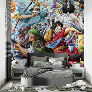 Carta da Parati Murale con Personaggi Anime One Piece per Camere dei Bambini, Stanze dei Ragazzi, Sale Giochi, Camere da Letto, Decorazione d'Interni a Tema Anime - Product Image 5