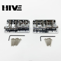 Direct Selling Guitar Bridge Electric Bass Guitar Bridge Stringing Board Straight Guitar Bridge 7/5-hole Version in Silver Color