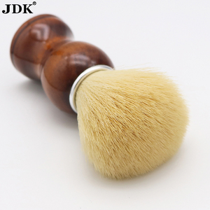JDK Rasage humide Brosse à cheveux synthétiques <span class=keywords><strong>Rasoir</strong></span> sûr <span class=keywords><strong>avec</strong></span> manche en bois pour crème et savon Outils de salon - Product Image 4