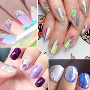 Autocollants pour ongles en film miroir, bandes laser 3D holographiques Aurora, autocollants pour ongles auto-adhésifs pour salon, décoration de manucure DIY - Product Image 2
