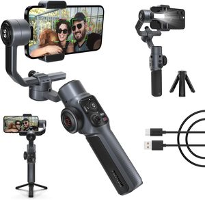 Stabilisateur de smartphone 3 axes Smooth 5S avec lumière d'appoint intégrée et IA pour YouTube et TikTok (Android) - Product Image 1