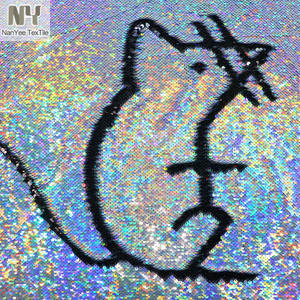 Nanyee Textile Stock suministrado tela <span class=keywords><strong>de</strong></span> lentejuelas <span class=keywords><strong>de</strong></span> sirena <span class=keywords><strong>de</strong></span> <span class=keywords><strong>dos</strong></span> caras para decoración <span class=keywords><strong>de</strong></span> paredes venta por metro - Product Image 3