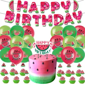 Арбузная тематика, товары для дня рождения, летняя фруктовая вечеринка, украшение для торта, набор воздушных шаров, экологически чистый