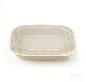 Boîtes repas compostables de grande taille, contenants et plateaux alimentaires jetables en plastique PP pour le camping, les restaurants et les plats à emporter - Product Image 1