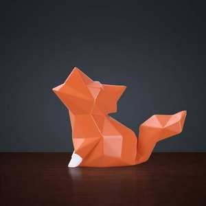 Ameublement de bureau personnalisable Sculpture en résine Statue de renard écologique Ornements de bureau d'animaux - Product Image 3