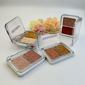 Venta al por mayor vegano crueldad libre 2 colores resaltador brillo polvo maquillaje paleta personalizado logotipo privado - Product Image 6