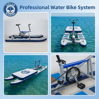 Vélo aquatique SOLAR MARINE pour 2 personnes avec plateforme flottante, pédalo double couche en PVC haute densité pour lac, mer, loisirs et fitness
