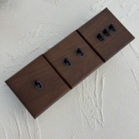 Interruptor de pared de doble polo con panel de nogal, estilo retro, 86 16A/20A, enchufe universal europeo/UK, 250V 10A, para villa de lujo