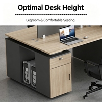 Bureau individuel pour une personne, table de travail de bureau commerciale avec tiroir verrouillable et espace de rangement pour unité centrale
