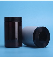 Pots cosmétiques de luxe recyclables en PET/PE de 1000 ml avec couvercles à vis, sérigraphiés et estampés or pour gommages capillaires, corporels et soins de la peau