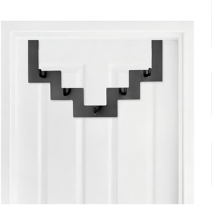 Gancho Geométrico Moderno para Puerta, Sin Taladro, 5 Ganchos, Ahorro de Espacio, Organizador de Ropa para la Parte Posterior de la Puerta, Estante de Almacenamiento para Puerta - Product Image 1