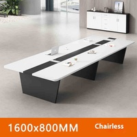 Mesa de Reuniones Moderna y Sencilla para 10 Personas, Combinación de Mesa y Sillas para Sala de Juntas, Mesa de Barra Extensible con Panel de Madera