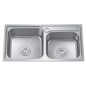 Món ăn chìm đôi thép không gỉ chìm nóng bán SUS304 vuông đánh bóng thép không gỉ chìm Bạc đôi bát ODM + OEM - Product Image 1