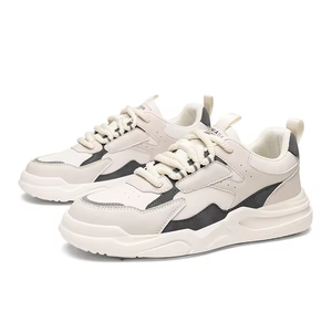 Zapatos Casuales de Hombre con Suela Gruesa, Versión Coreana, Color Blanco, de Cuero Genuino, Estilo Chunky, Novedad 2026 - Product Image 1