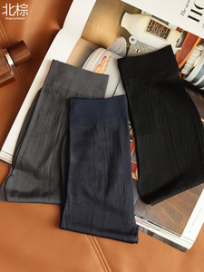 Medias de vestir de negocios para hombres con patrón de tubo medio, calcetines de traje negros ultrafinos de verano - Product Image 3