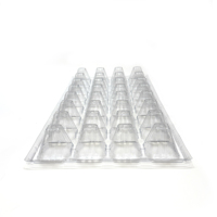 Plateau à semis transparent personnalisé à 32 cellules, grande cavité carrée, emballage blister recyclable
