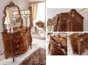 Muebles Reales Franceses, Cómoda <span class=keywords><strong>Antigua</strong></span> de <span class=keywords><strong>Madera</strong></span> Maciza Tallada a Mano de Lujo para Dormitorio con Espejo - Product Image 3