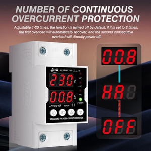 Dispositif de protection contre les surtensions JIUJI AC 110V 220V, mini disjoncteur de tension OUVP 40A, interrupteur à bouton, protecteur de tension - Product Image 5