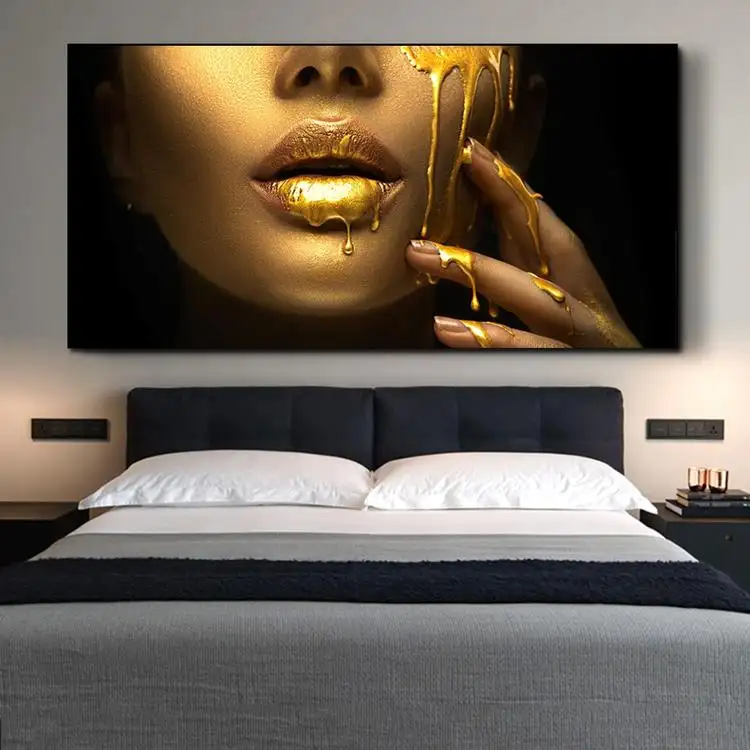 Verified Xingcheng Custom Wholesale Canvas Print Art Paintings Canvas Wall Picture Abstract Black African Woman Wall Art Decor