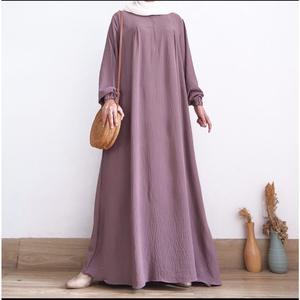 Robe longue pour femme musulmane Abaya pour femme Robe musulmane turque Vente en gros Abaya pour femme musulmane de couleur unie - Product Image 6