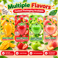 Bonbons Halal en forme de mangue 3D, grande taille, gommes à mâcher pelables au jus de fruit, emballage stérile sous bulle, sans sucre ajouté