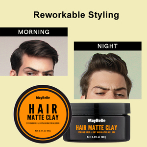 Argilla pomata per capelli da uomo di fabbrica tenuta forte con <span class=keywords><strong>Gel</strong></span> di pasta per capelli testurizzante opaco - Product Image 6