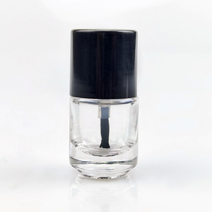 Vente en gros de contenants cosmétiques vides de 10 ml et 15 ml, flacon rond en verre avec couvercle noir, argenté ou doré pour vernis à ongles - Product Image 4