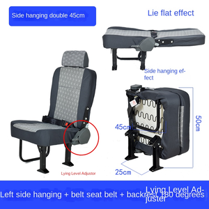 Asiento Doble de PVC Negro Personalizado para Minibús con Cinturón, Asiento Plegable para <span class=keywords><strong>Camper</strong></span> Van, para Mercedes Sprinter, <span class=keywords><strong>Toyota</strong></span> Hiace, Vito - Product Image 3