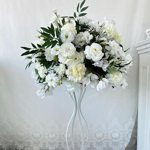 Arreglo Floral Clásico de Seda Blanca, Ramo Mixto Hecho a Mano, Centro de Mesa para Decoraciones de Boda - Product Image 5