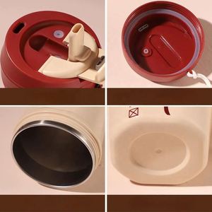 แก้วกาแฟสแตนเลสเก็บความร้อนขนาด 18 ออนซ์ พร้อมหลอดและฝาปิด สำหรับเดินทางและเครื่องดื่ม ของขวัญส่วนตัว - Product Image 2