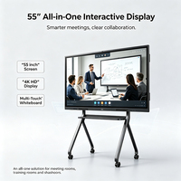 55-дюймовая интерактивная панель 4K LED: умная доска с сенсорным управлением (стилус, пальцы), Android/Windows, для школ и конференц-залов