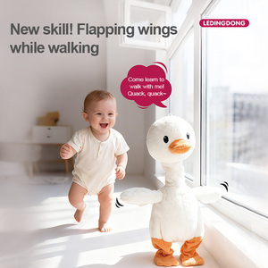 Juguetes de Peluche Electrónicos Interactivos, Animales de Peluche <span class=keywords><strong>Kawaii</strong></span> que Hablan y Reproducen Música, Pato Caminante con 5 Atuendos Opcionales - Product Image 3