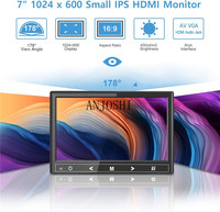 Taşınabilir Mini 7 inç IPS dokunmatik ekran paneli 1024x600 Full HD HD ve MI oyun monitörü PC ekran için ahududu Pi kamyon RV römork