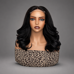 <span class=keywords><strong>Parrucca</strong></span> Body Wave con Chiusura in Pizzo 4x4, <span class=keywords><strong>Capelli</strong></span> Umani e Sintetici, Nero Naturale, Vendita all'Ingrosso - Product Image 1