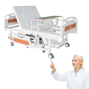 Kasur tempat tidur rumah sakit manual foto asli, kasur listrik ABS tiga lima fungsi untuk pasien medis rumah sakit