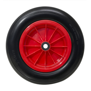 Ruota per carrello da serra in poliuretano antiforatura con cerchio in plastica, diametro 360 mm, asse da 20 mm. - Product Image 1