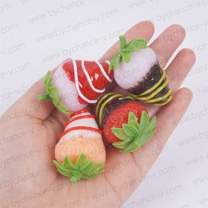 Décoration de fraises enrobées de chocolat artificielles, fruits artificiels réalistes pour la décoration de la table de la cuisine à la maison, ornements de bricolage - Product Image 2