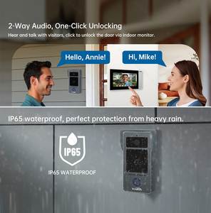 Trudian 7 pulgadas visión nocturna puerta entrada <span class=keywords><strong>2</strong></span> sistema de intercomunicación con cable RFID desbloquear Cámara timbre puerta Teléfono para casa Villa - Product Image 6